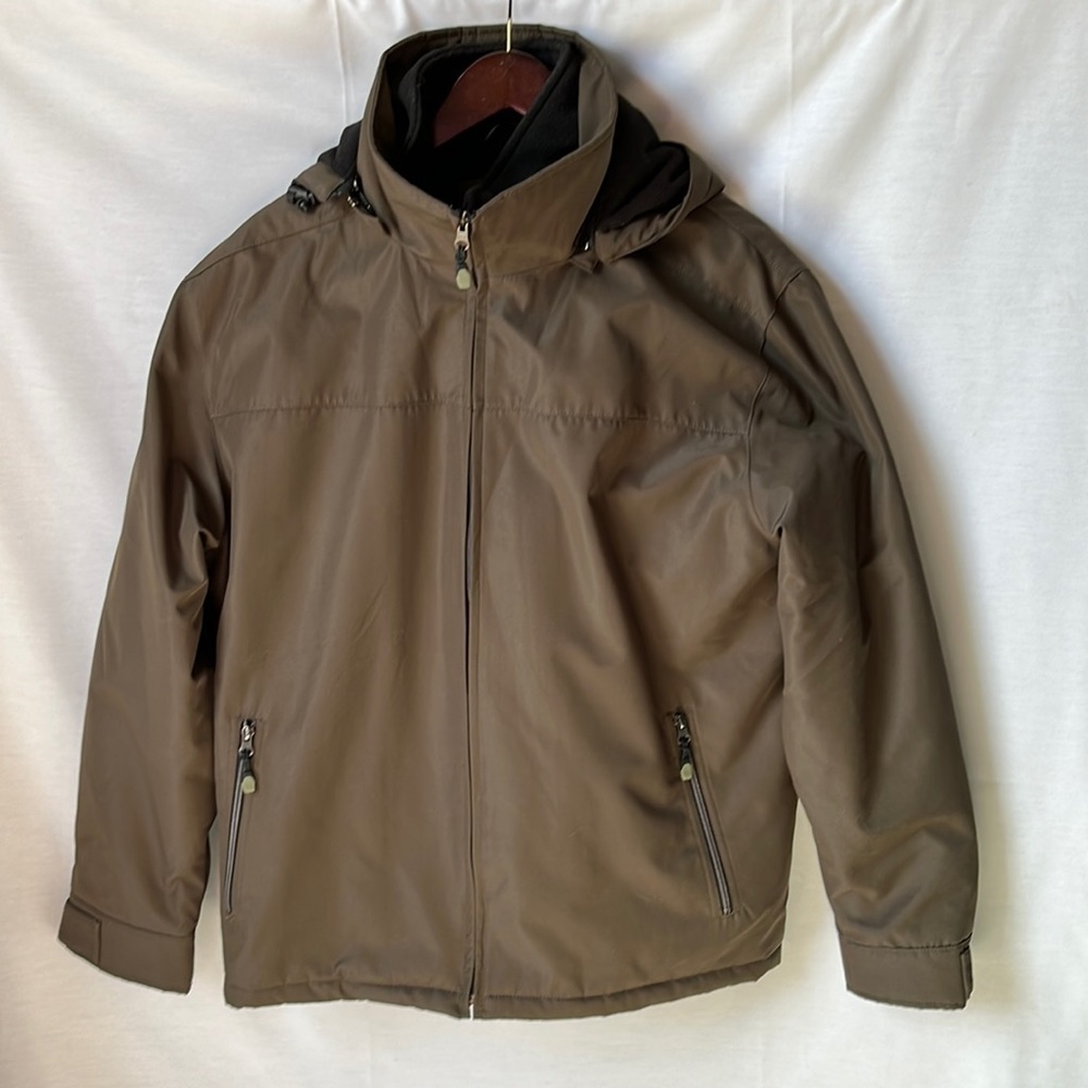 Sonoma Life + Style Men’s Hooded Soft Shell Jacket XL Khaki Brown